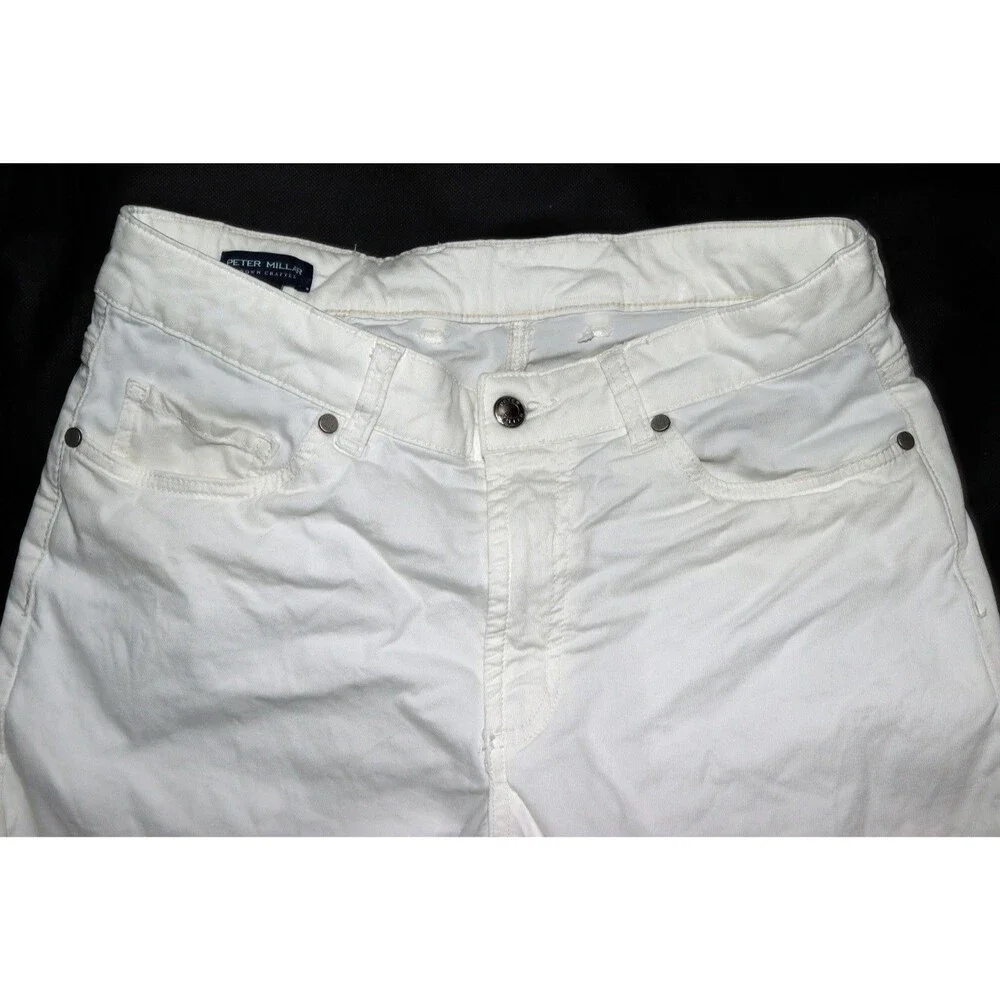 Peter Millar Crown Crafted Wayfare Men's Almond White Trousers Pants Size 33/32